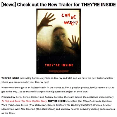 [News] Check out the New Trailer for THEY’RE INSIDE